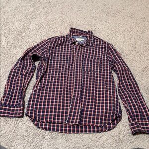 Levi's Men's Checkered Shirt in Navy and Red